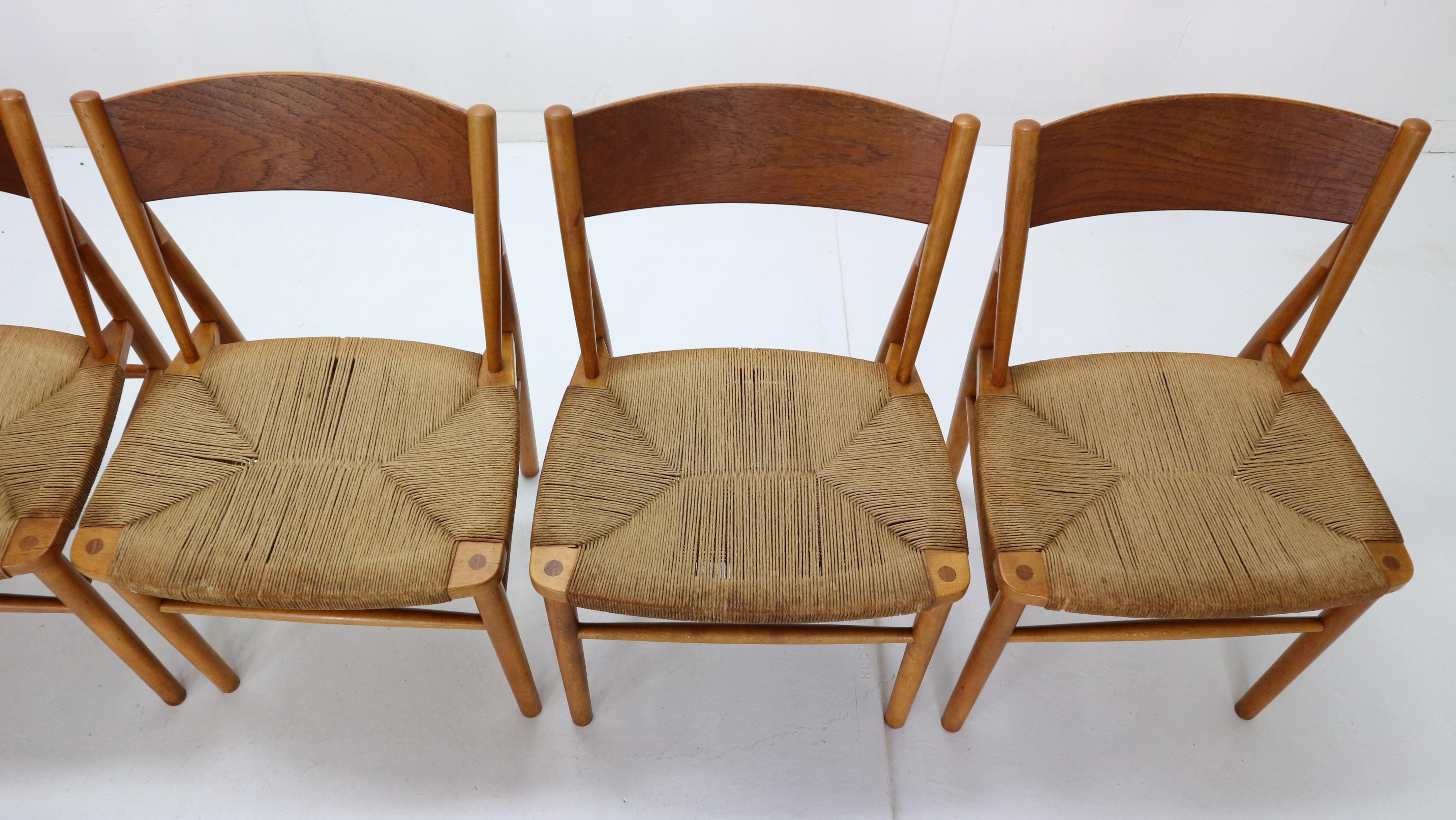 Børge Mogensen ‘Model 157’ Set of 6 Dinning Room Chairs for Søborg Møbler, 1950 1