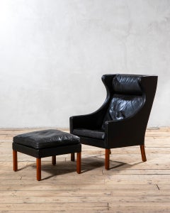 Børge Mogensen Model 2204 Lounge Chair, Leather & Wood, 1963