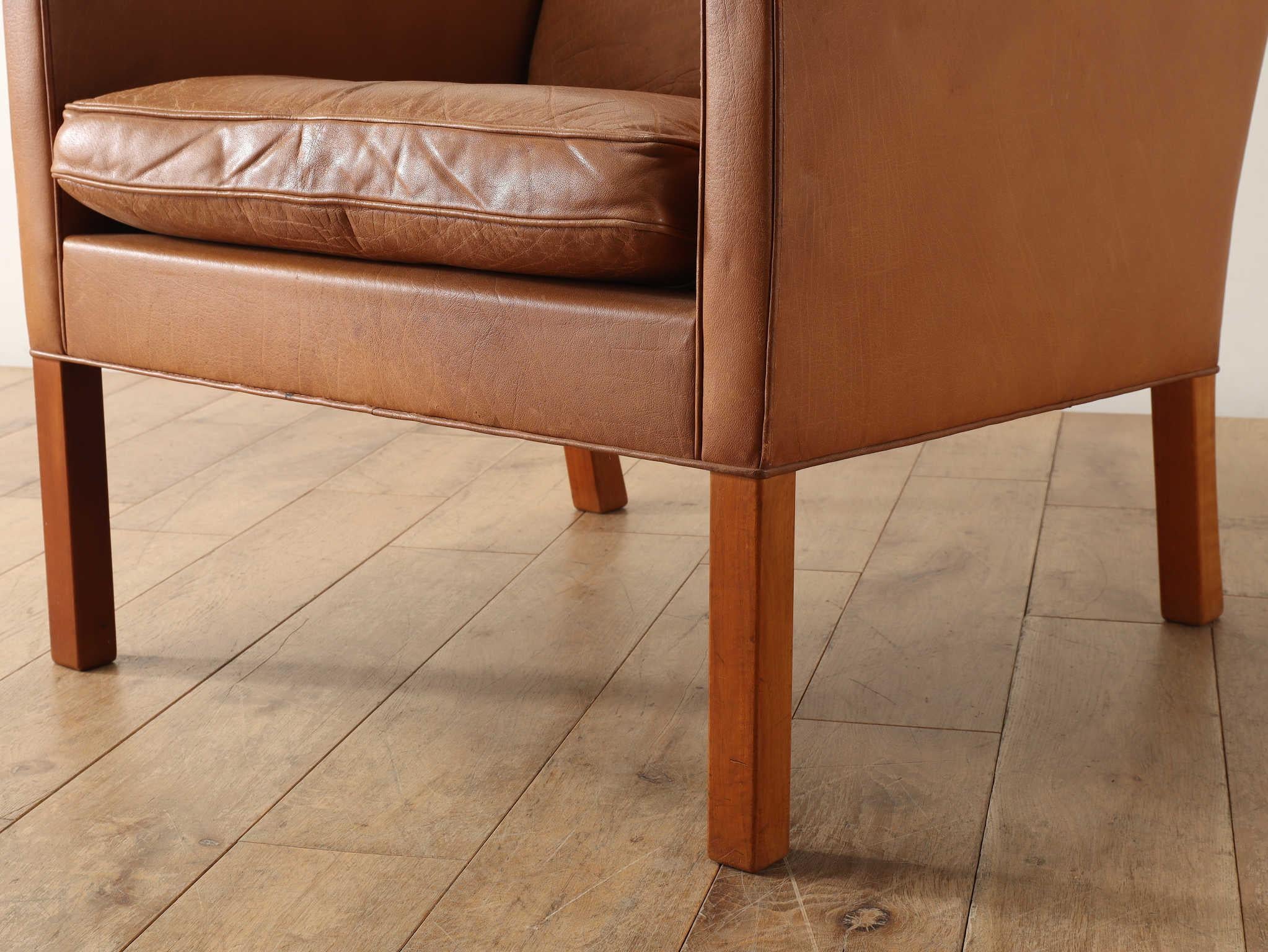 Børge Mogensen Model #2207 Leather Lounge Chair 4