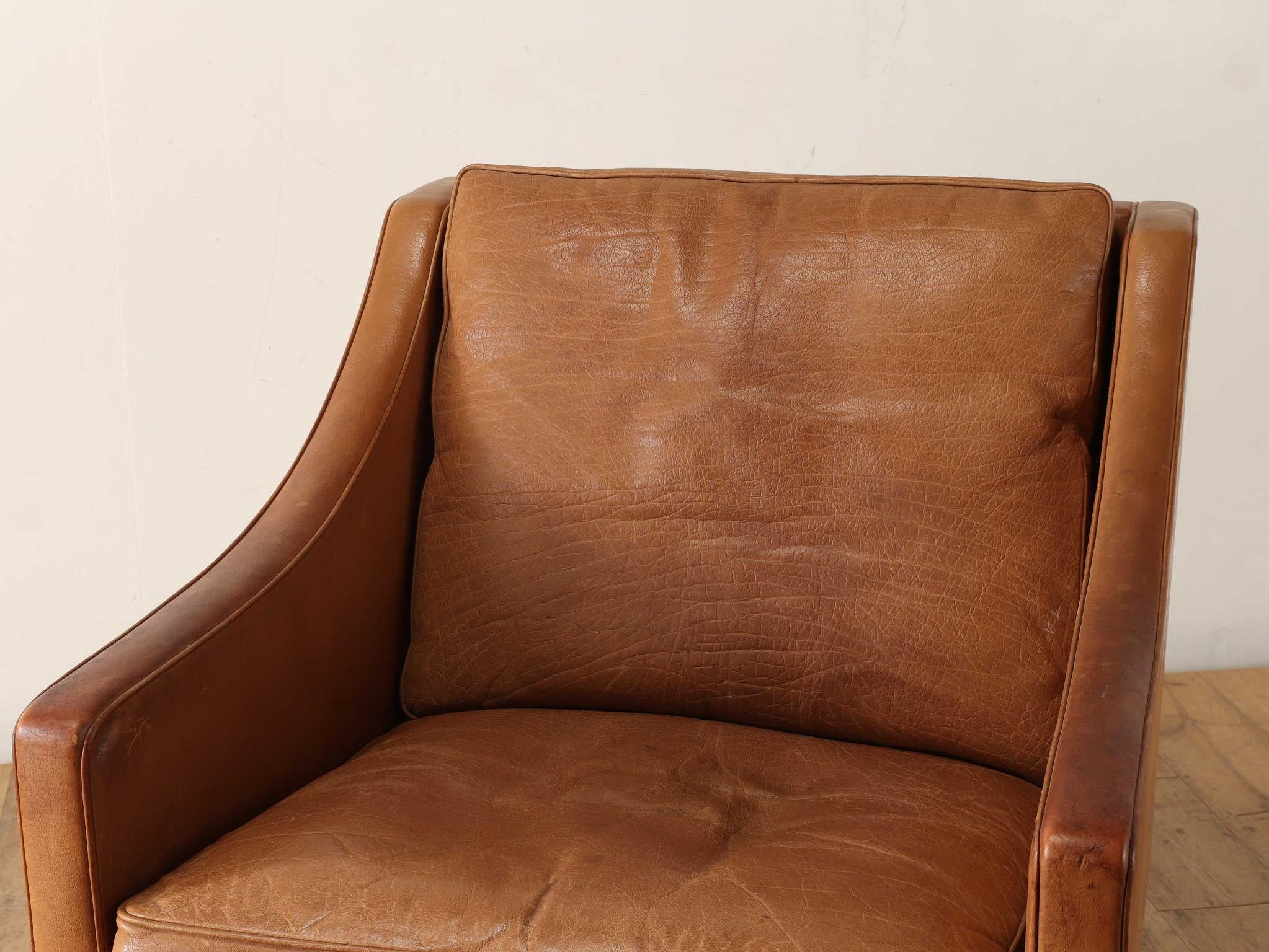 Scandinavian Modern Børge Mogensen Model #2207 Leather Lounge Chair