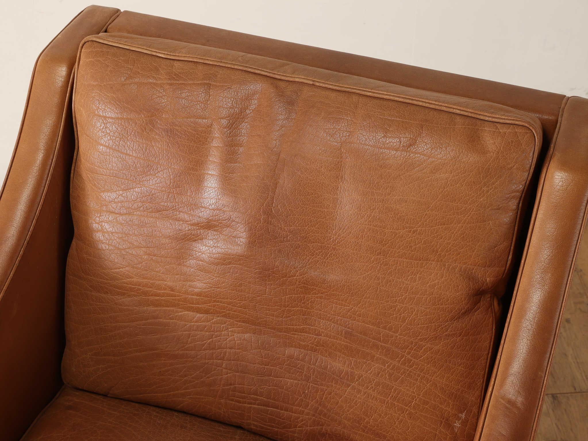 Danish Børge Mogensen Model #2207 Leather Lounge Chair