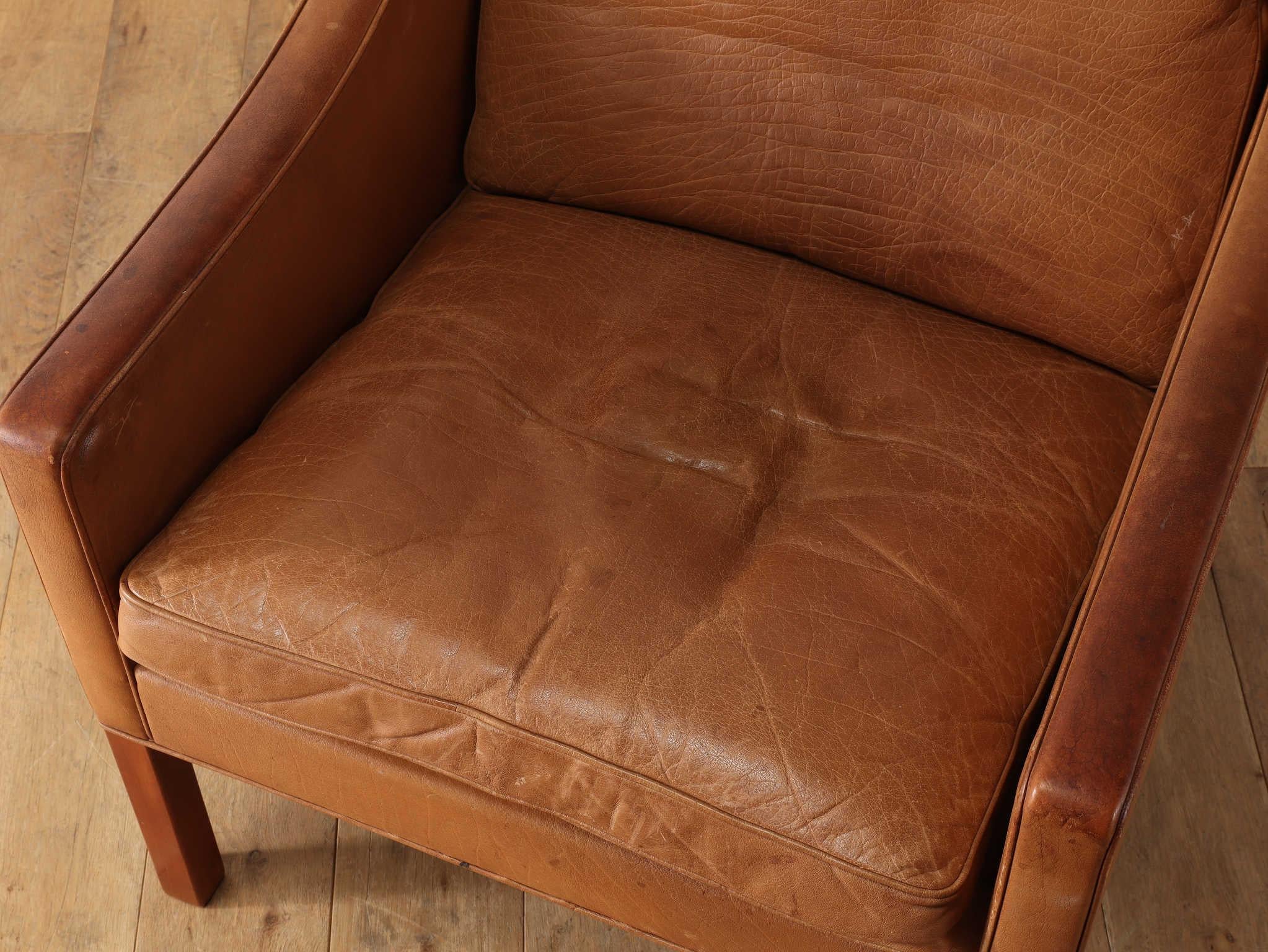 Børge Mogensen Model #2207 Leather Lounge Chair In Good Condition In Shibuya-ku, 13