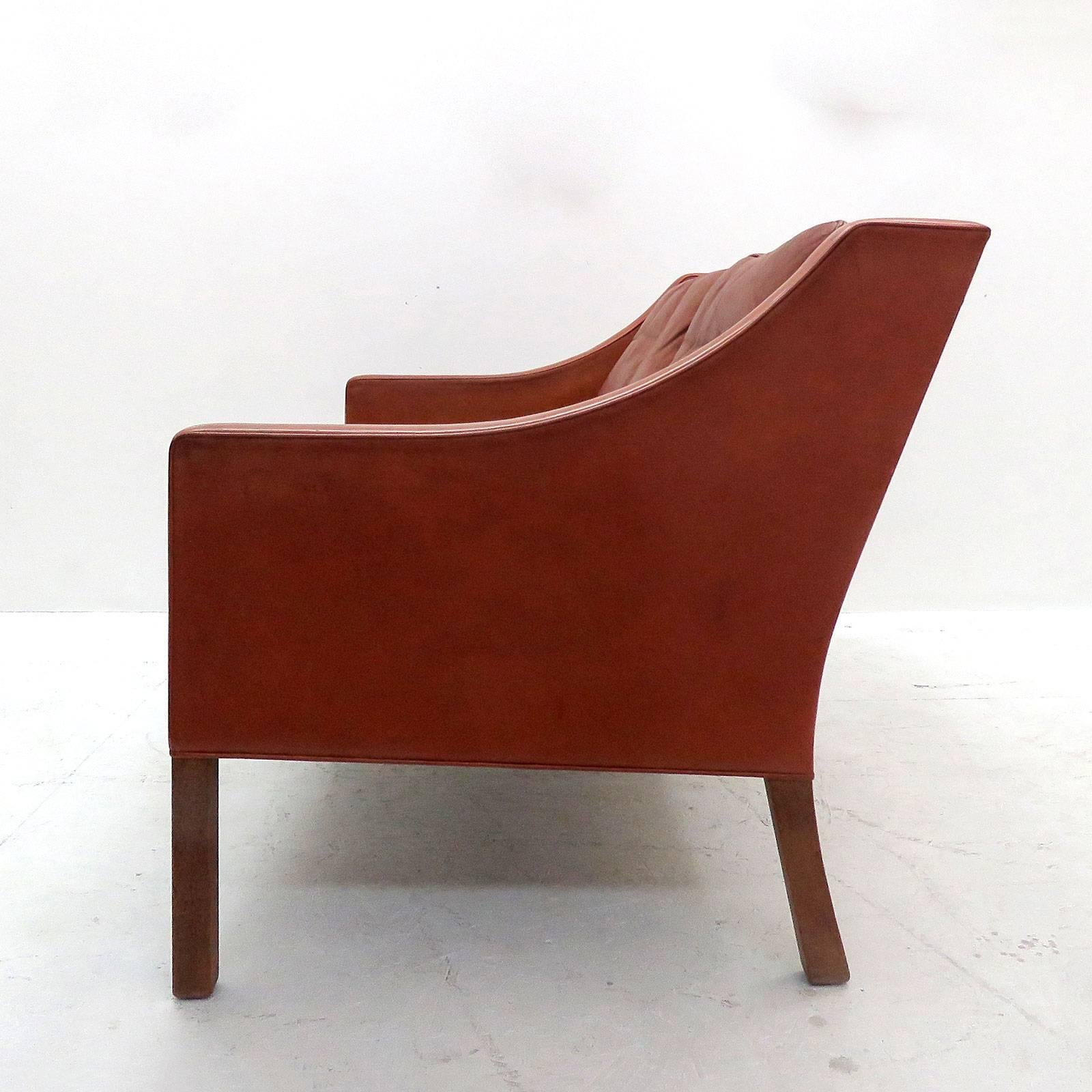 Leather Børge Mogensen Model #2208 Two-Seat Sofa