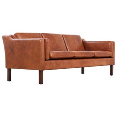 Børge Mogensen Model-2213 Cognac Leather Sofa for Fredericia Furniture