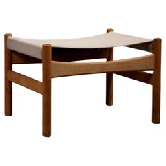Used Børge Mogensen Model 2220 Stool in Oak and Canvas, 1960s