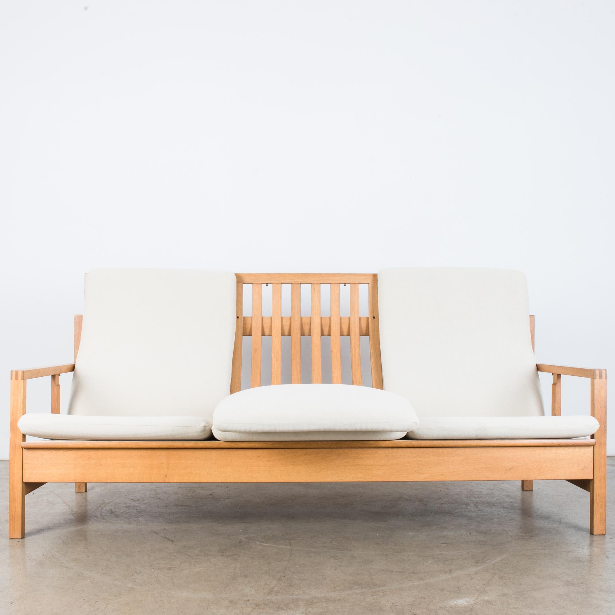 Fabric Børge Mogensen Model 2253 Oak Three Seat Sofa