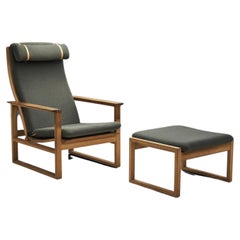 Børge Mogensen “Model 2254” Lounge Chair and "2248" Footstool, Denmark 1950s