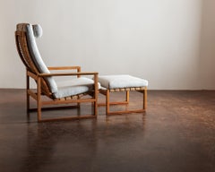 Børge Mogensen Model 2254 Lounge Chair with Ottoman, 1950s