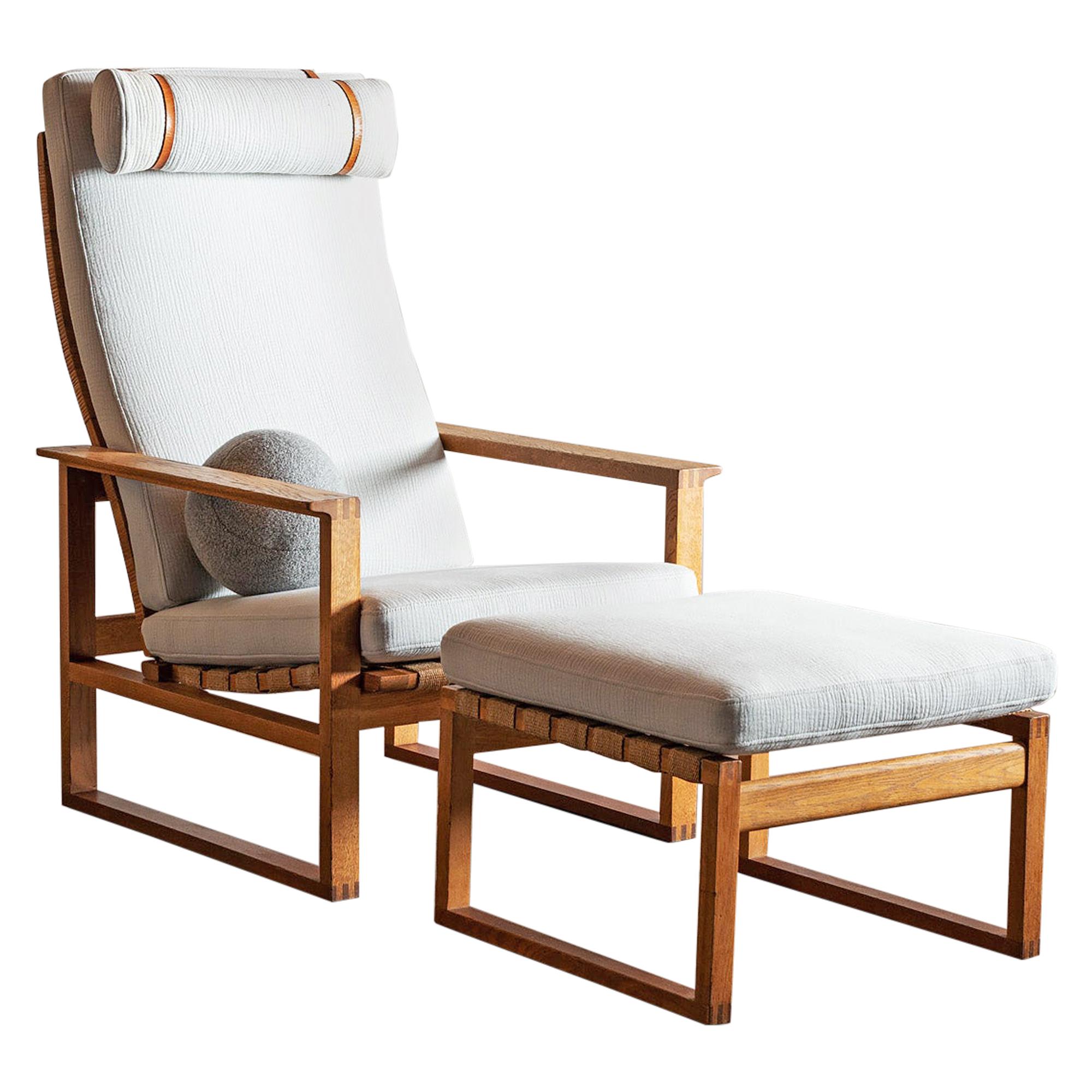 Børge Mogensen Model 2254 Lounge Chair with Ottoman, 1950s