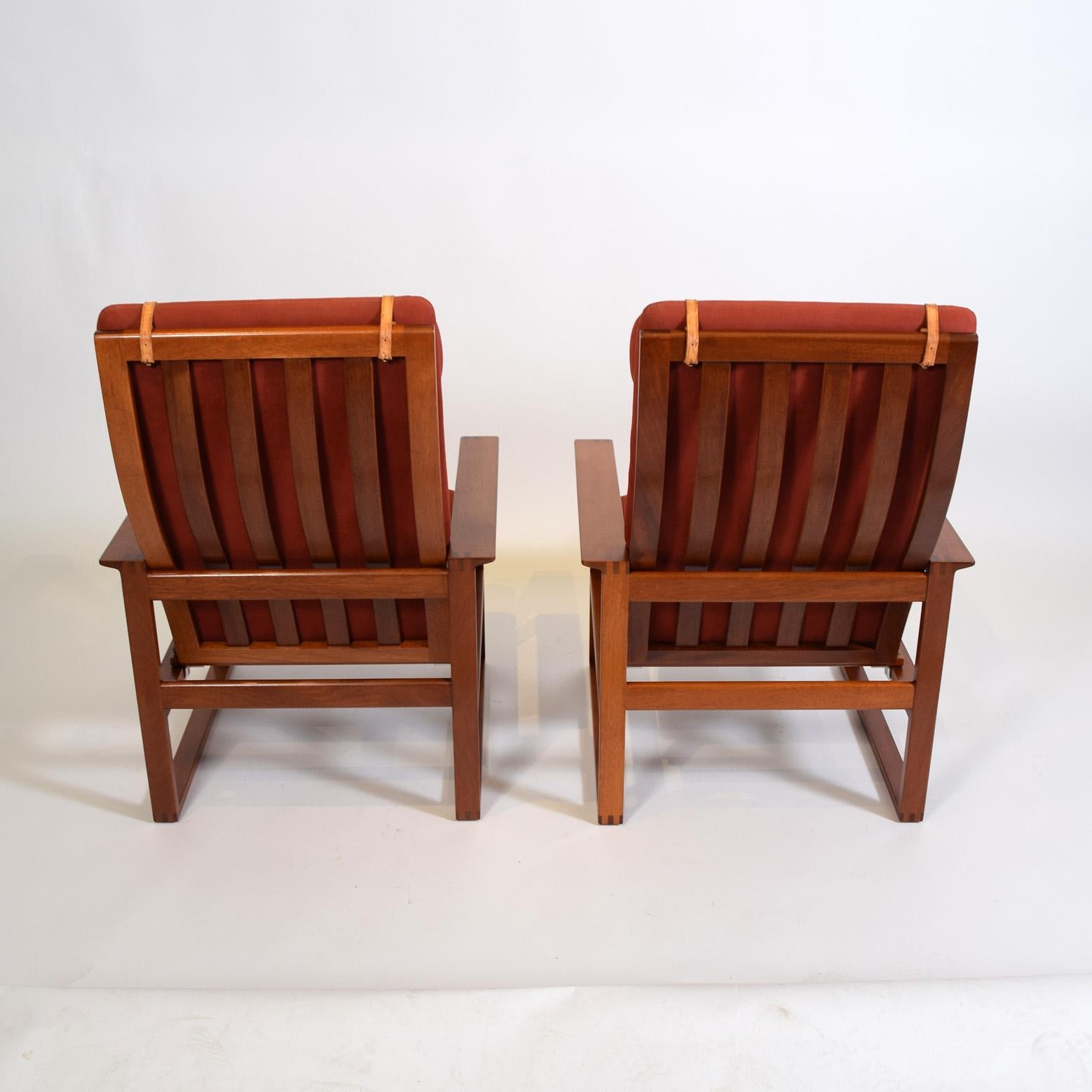 Mahogany Børge Mogensen, Model 2254 Lounge Chairs, 1956 For Sale