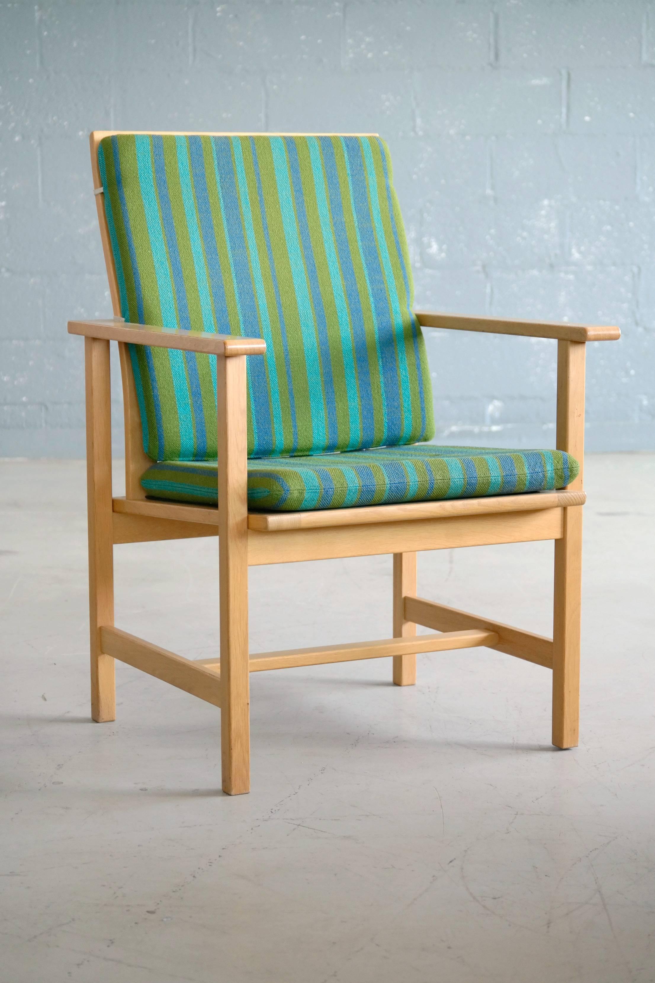 Scandinavian Modern Børge Mogensen Model 2257 1960s Oak Lounge Chair for Fredericia Stolefabrik