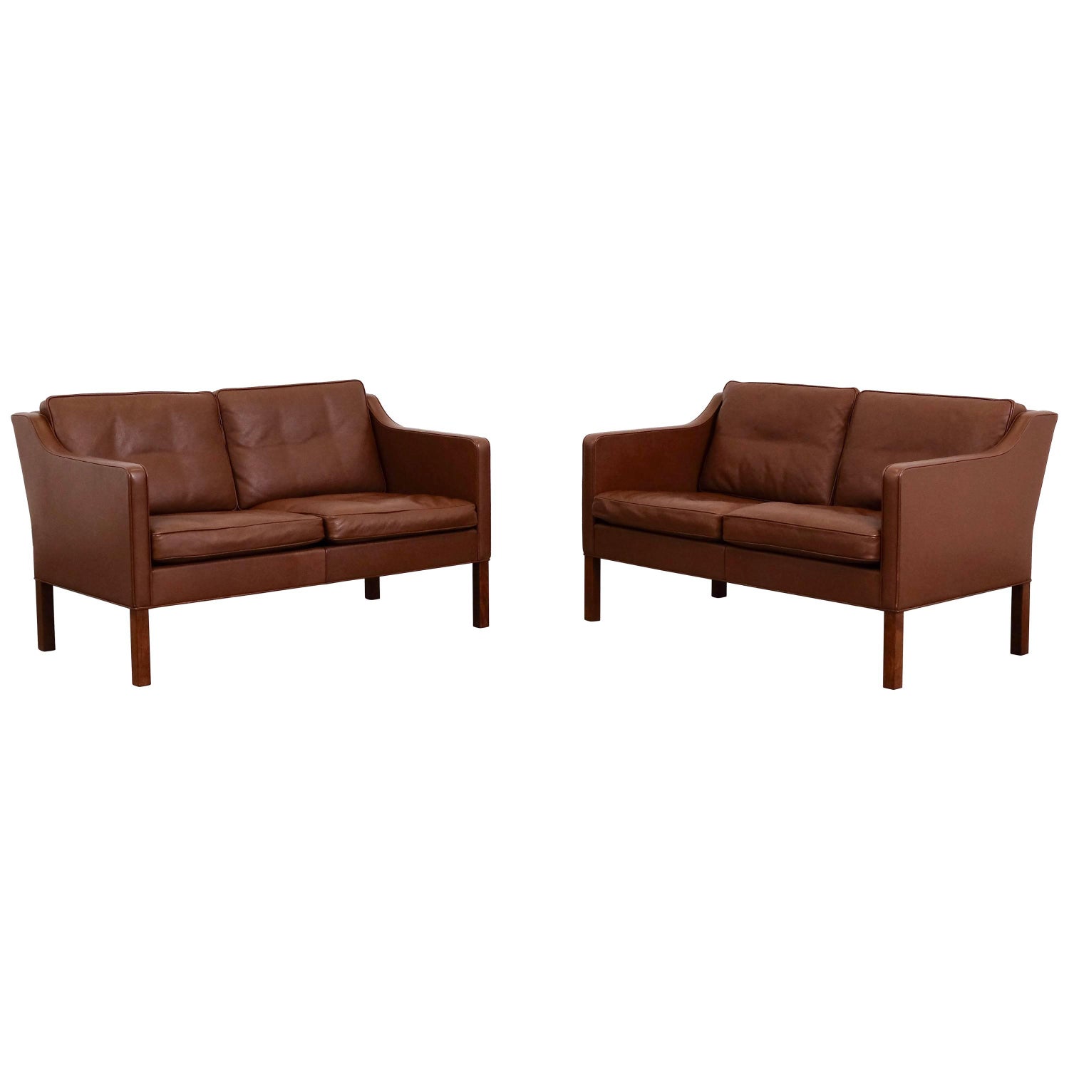 Børge Mogensen Model 2422 Fredericia Brown Leather Sofa Or 2422 Fredericia Brown Leather Sofa