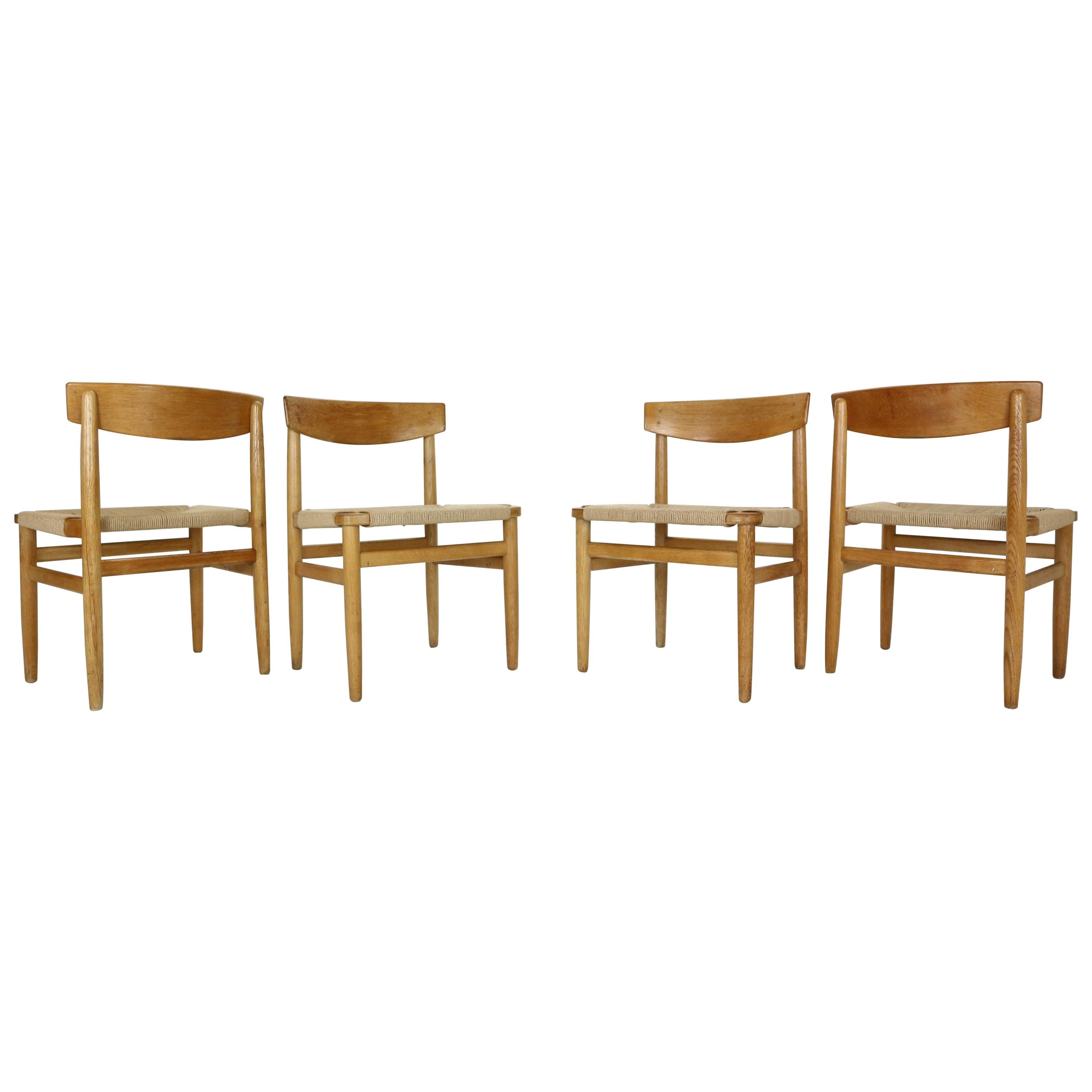 Børge Mogensen "Model-537 Øresund" Set of 4 Dining Oak Chairs for Karl Andersson