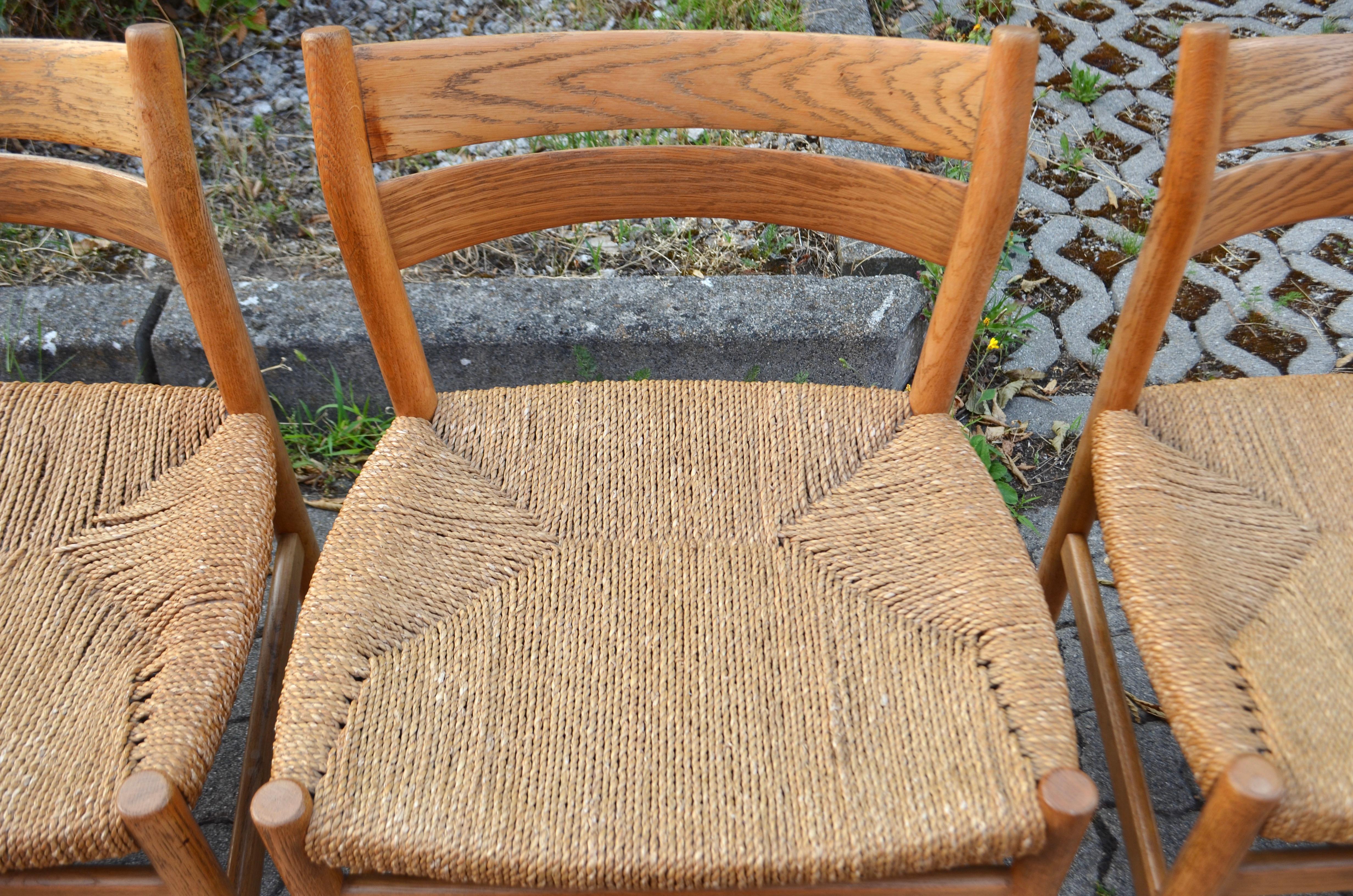 Børge Mogensen Model BM1 Dining Oak Chairs for C.M. Madsens Set of 6 For Sale 6
