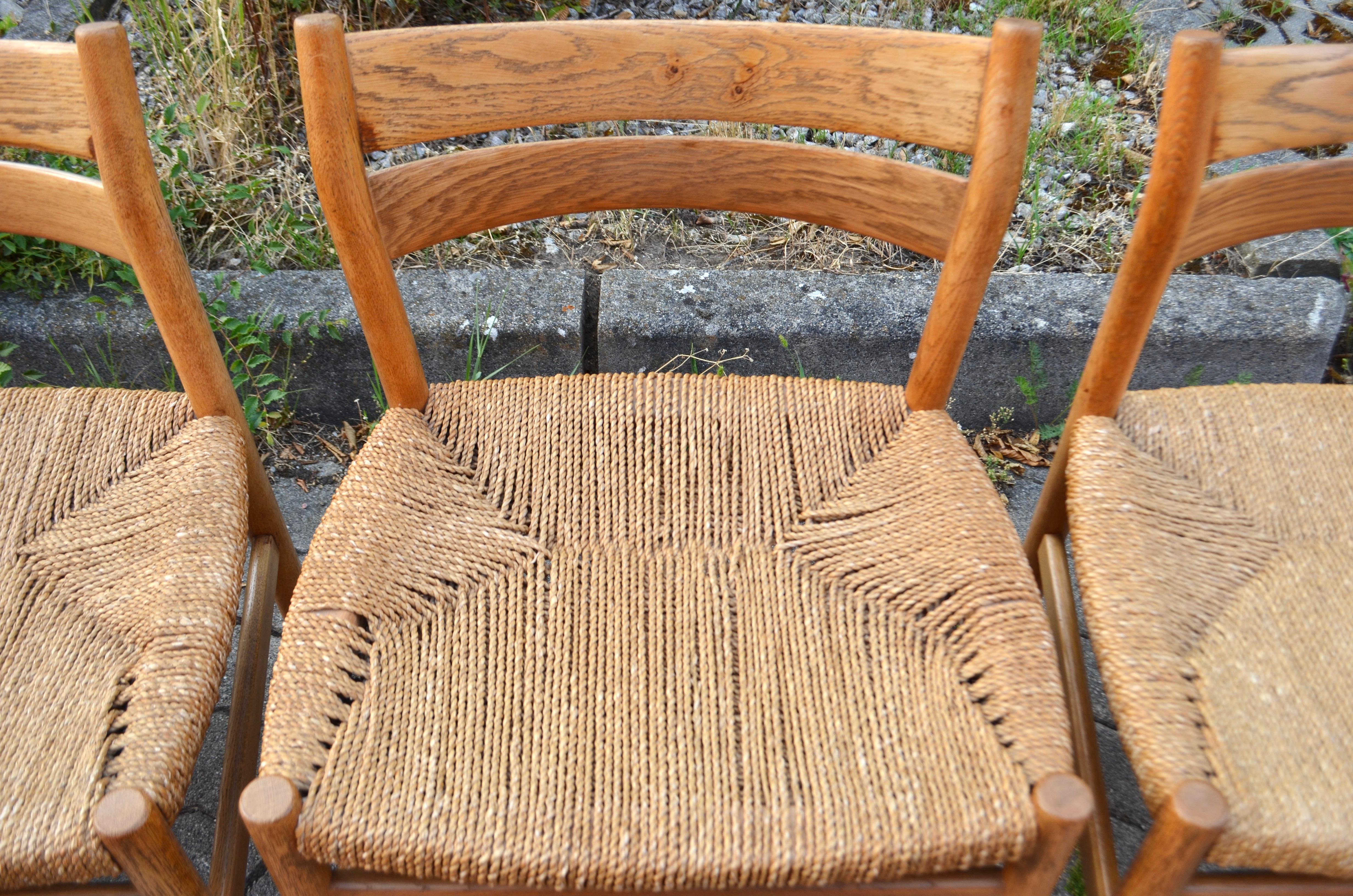 Børge Mogensen Model BM1 Dining Oak Chairs for C.M. Madsens Set of 6 For Sale 7