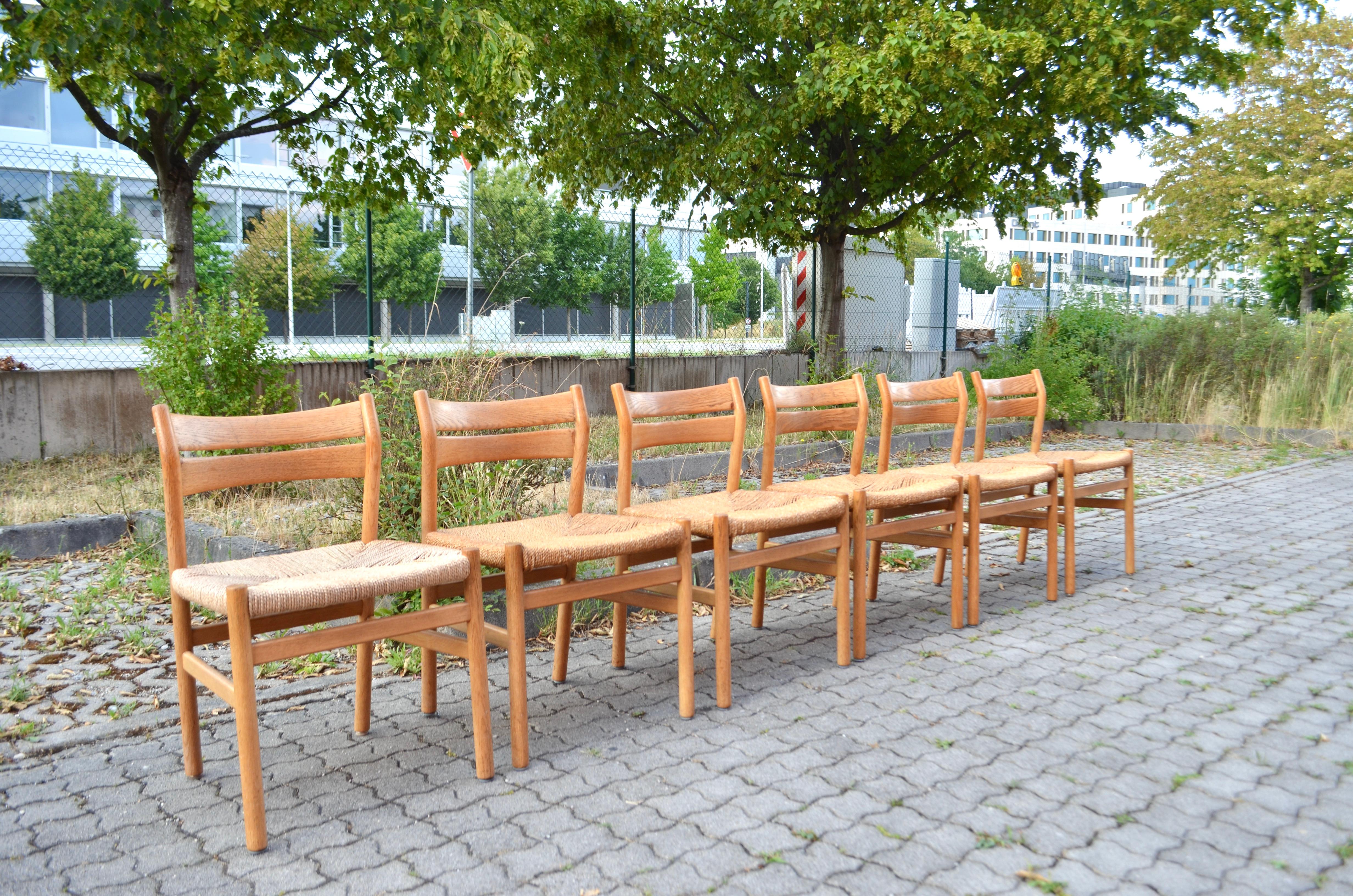 Danish Børge Mogensen Model BM1 Dining Oak Chairs for C.M. Madsens Set of 6 For Sale
