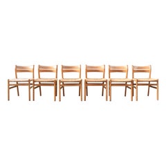 Børge Mogensen Modello BM1 Sedie da Pranzo in Oak per C.M. Set di 6 Madsens