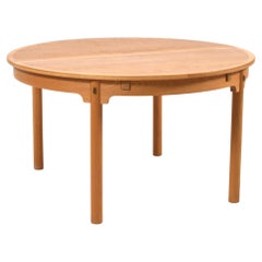 Børge Mogensen Oak and Brass Expandable Dining Table, Denmark, 1960s