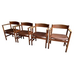 Børge Mogensen Oak Dining Armchairs, Modell 3235, Dänemark, 1950er Jahre