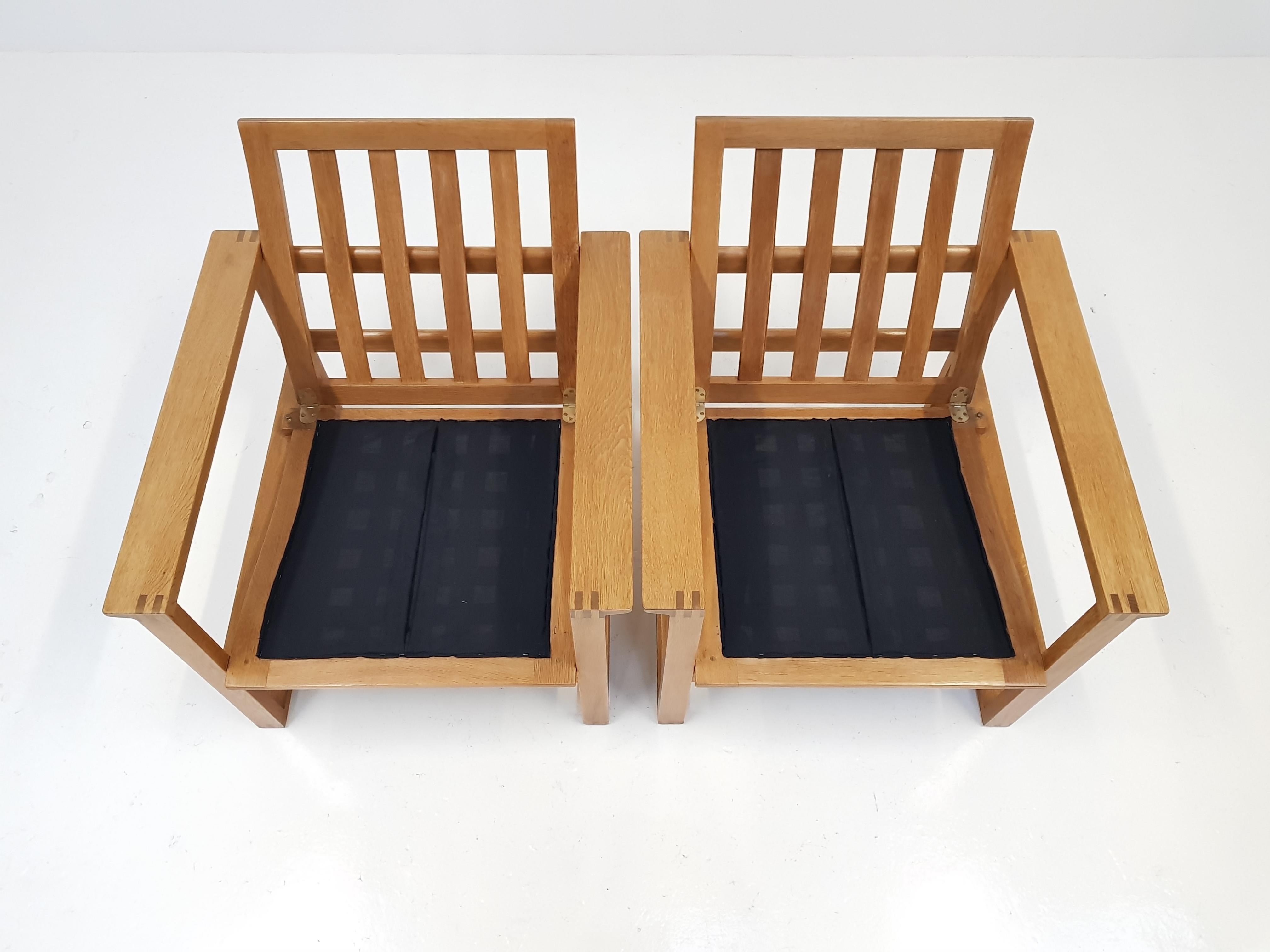 Børge Mogensen Oak Lounge Sled Chairs Designed 1956 for Frederica Stolefabrik 6