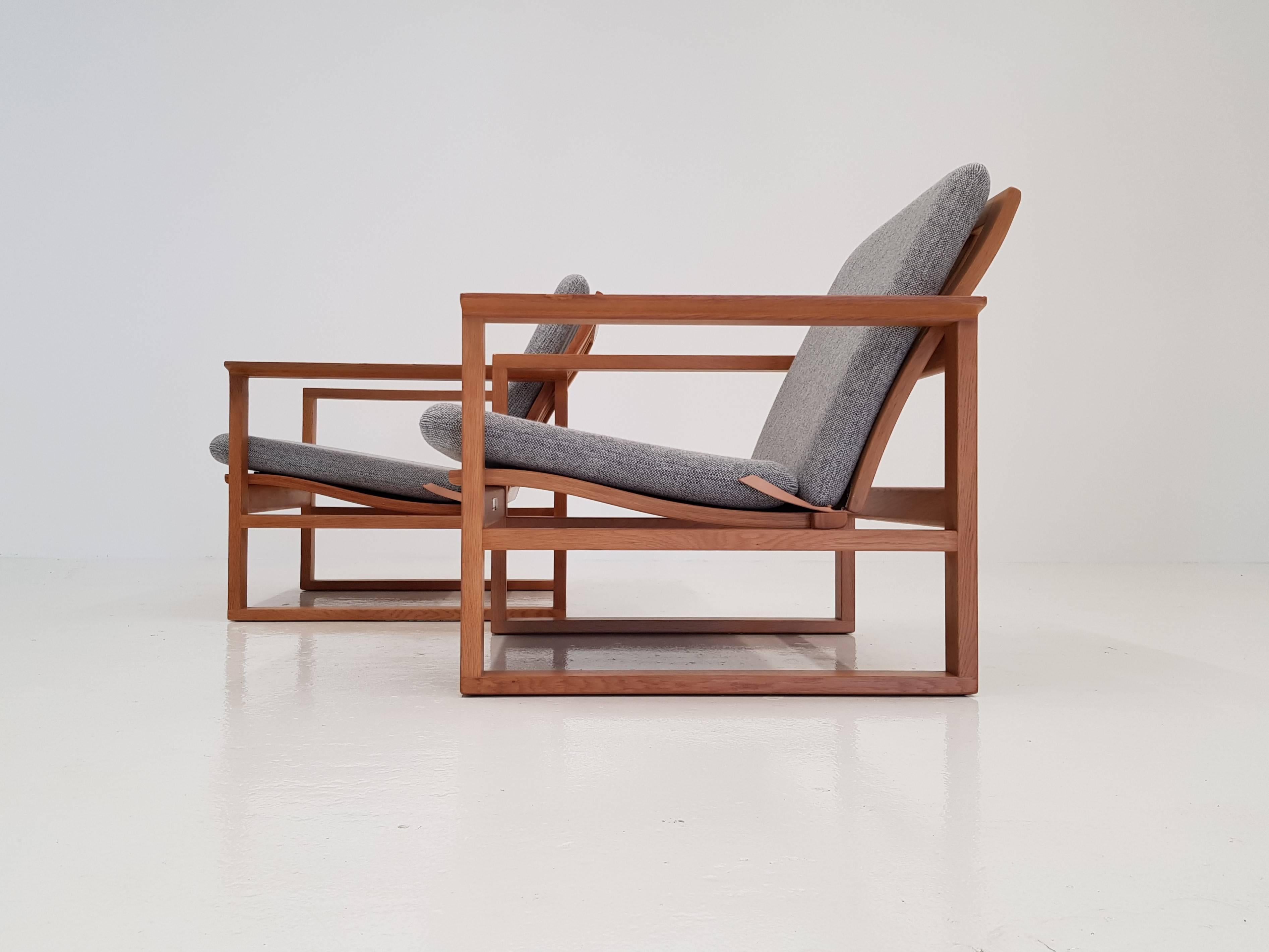 20th Century Børge Mogensen Oak Lounge Sled Chairs Designed 1956 for Frederica Stolefabrik