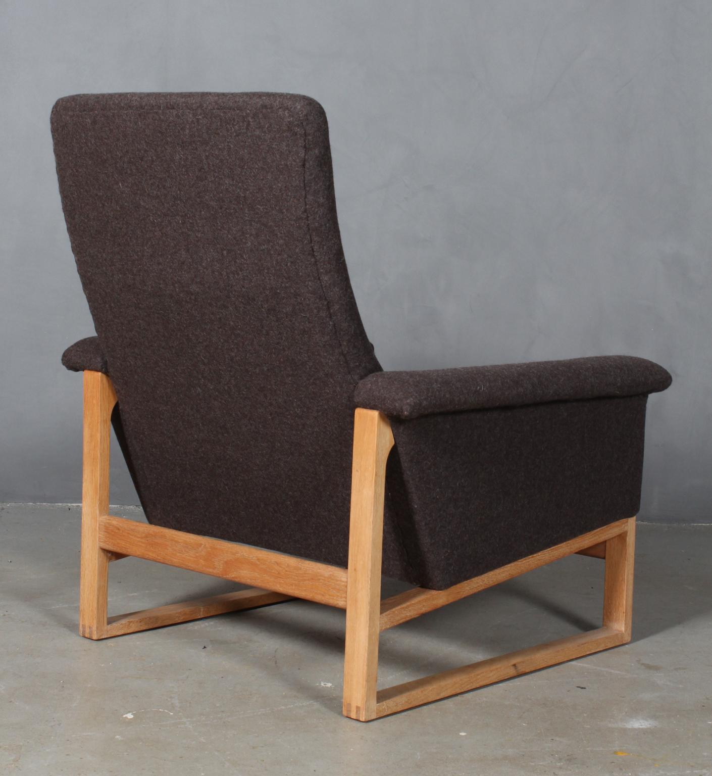 Børge Mogensen Oak Sled Lounge Chair with Ottoman 3