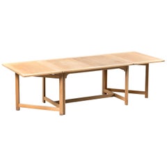 Børge Mogensen Oak Wood Rectangular Scandinavian Folding Table "Oresund", 1950s