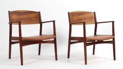 Børge Mogensen Sesselpaar:: Modell 147:: Teak und Leder:: Søborg Møbler