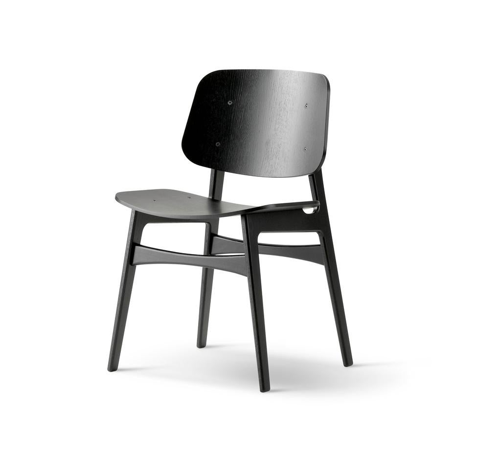 Børge Mogensen Coppia di sedie con base in Wood Wood Søborg in Oak laccato nero - Fredericia In condizioni Nuovo in vendita a Dubai, AE