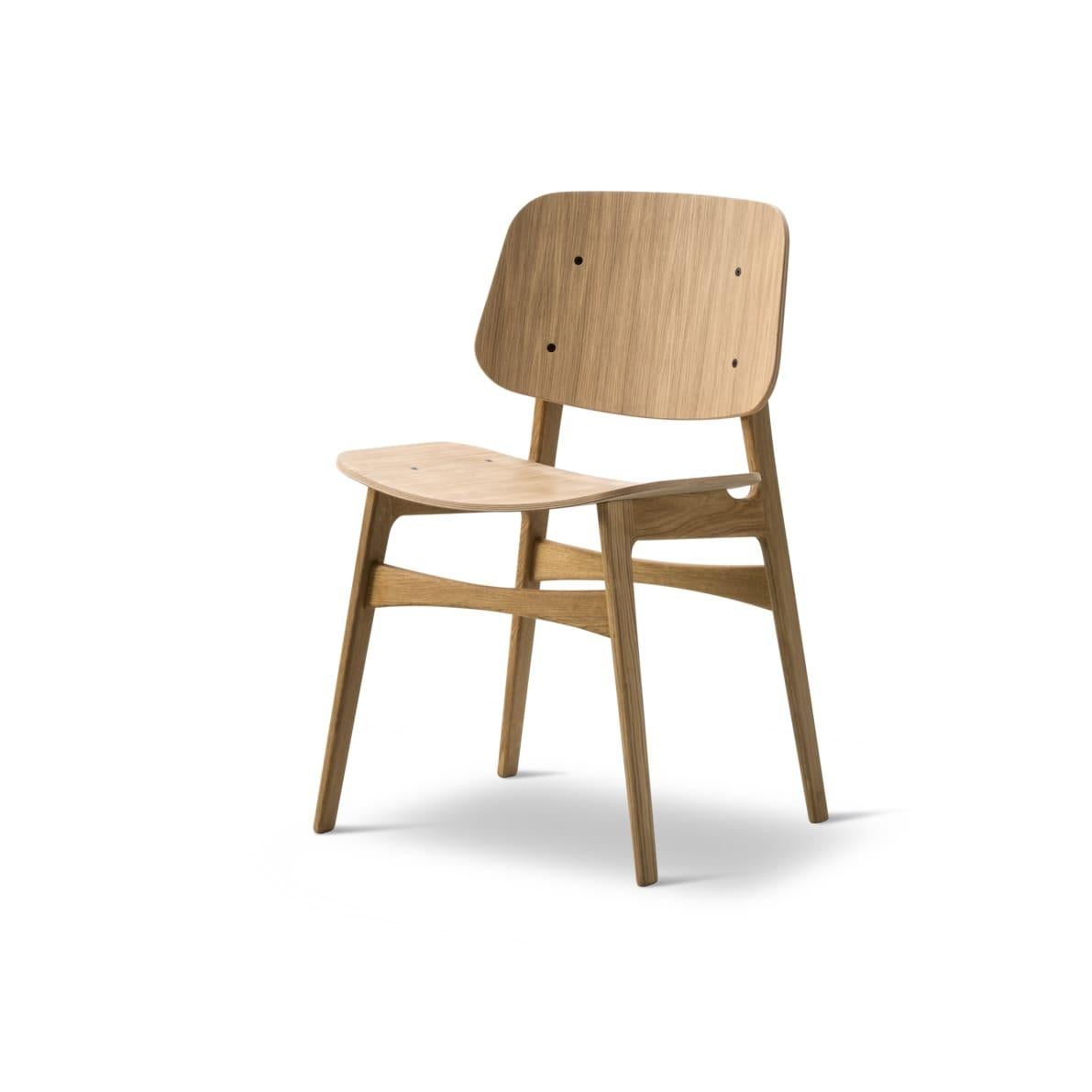 Danese Børge Mogensen Coppia di sedie con base in Wood Søborg in Oak oliato, per Fredericia in vendita