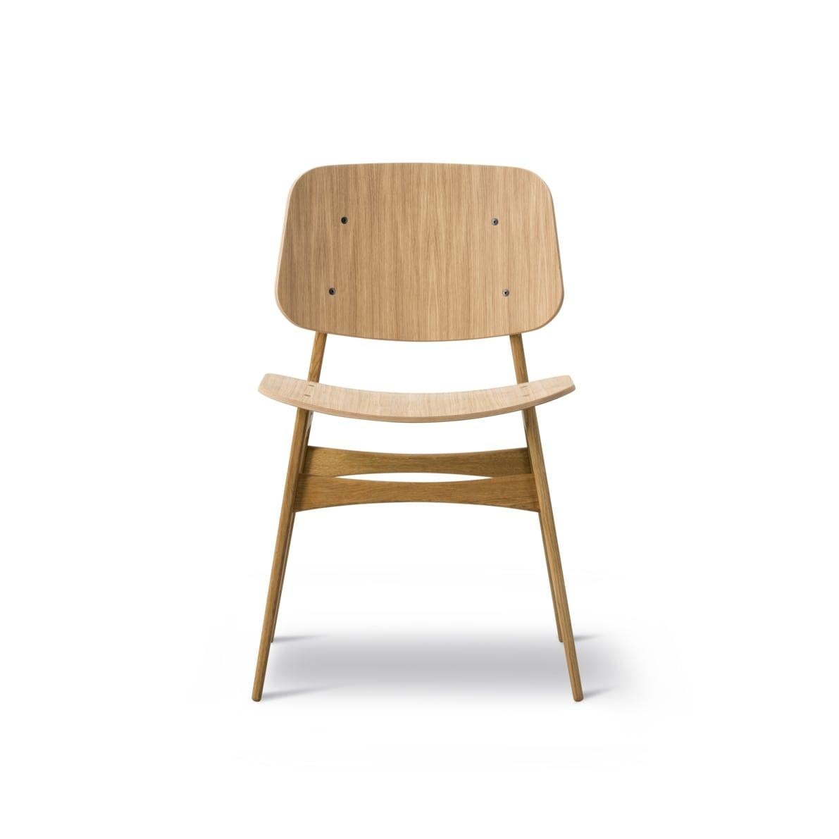 A olio Børge Mogensen Coppia di sedie con base in Wood Søborg in Oak oliato, per Fredericia in vendita
