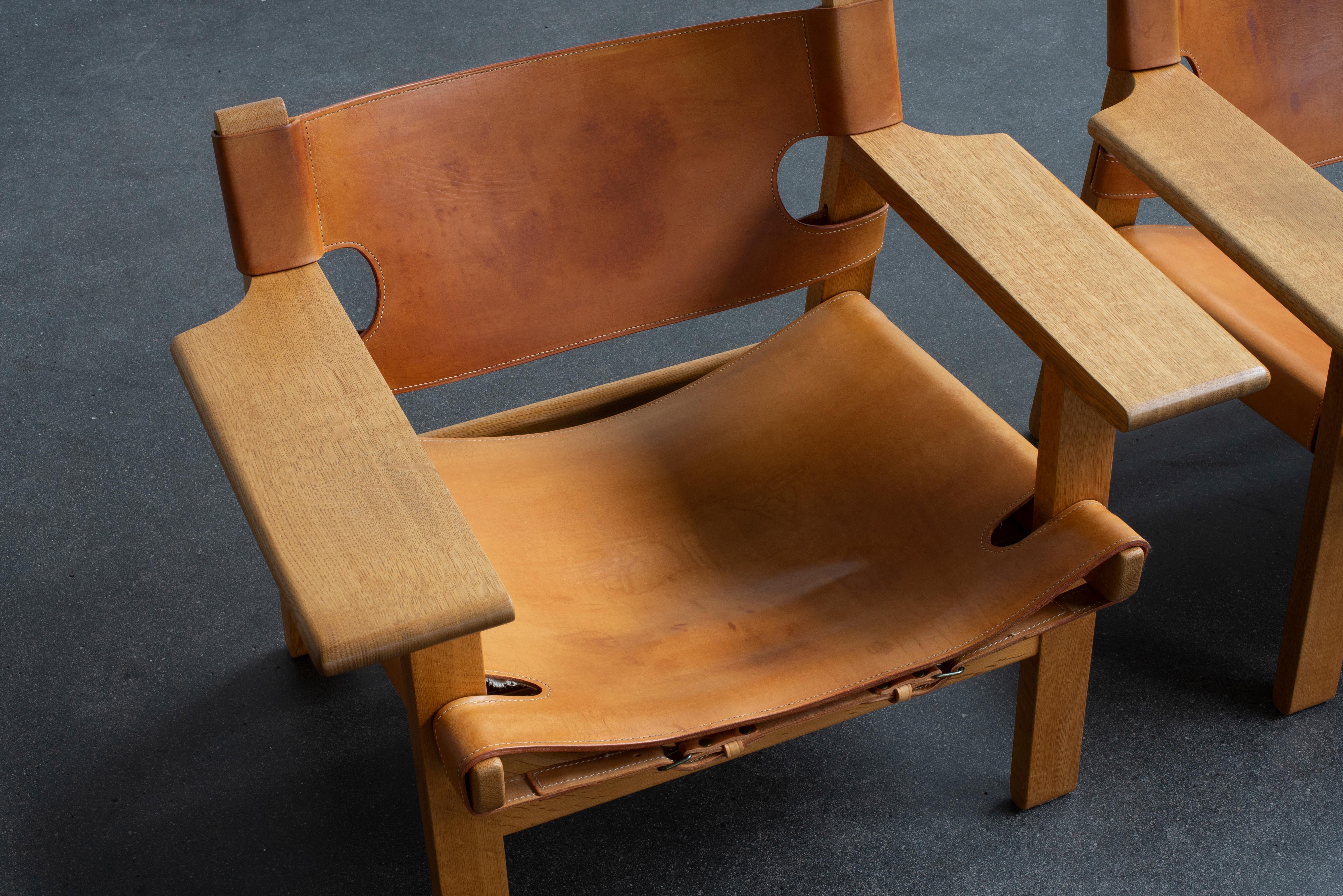 20th Century Børge Mogensen Pair of Spanish Chairs for Fredericia Furniture