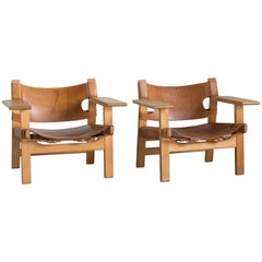 Børge Mogensen Pair of Spanish Chairs for Fredericia Furniture