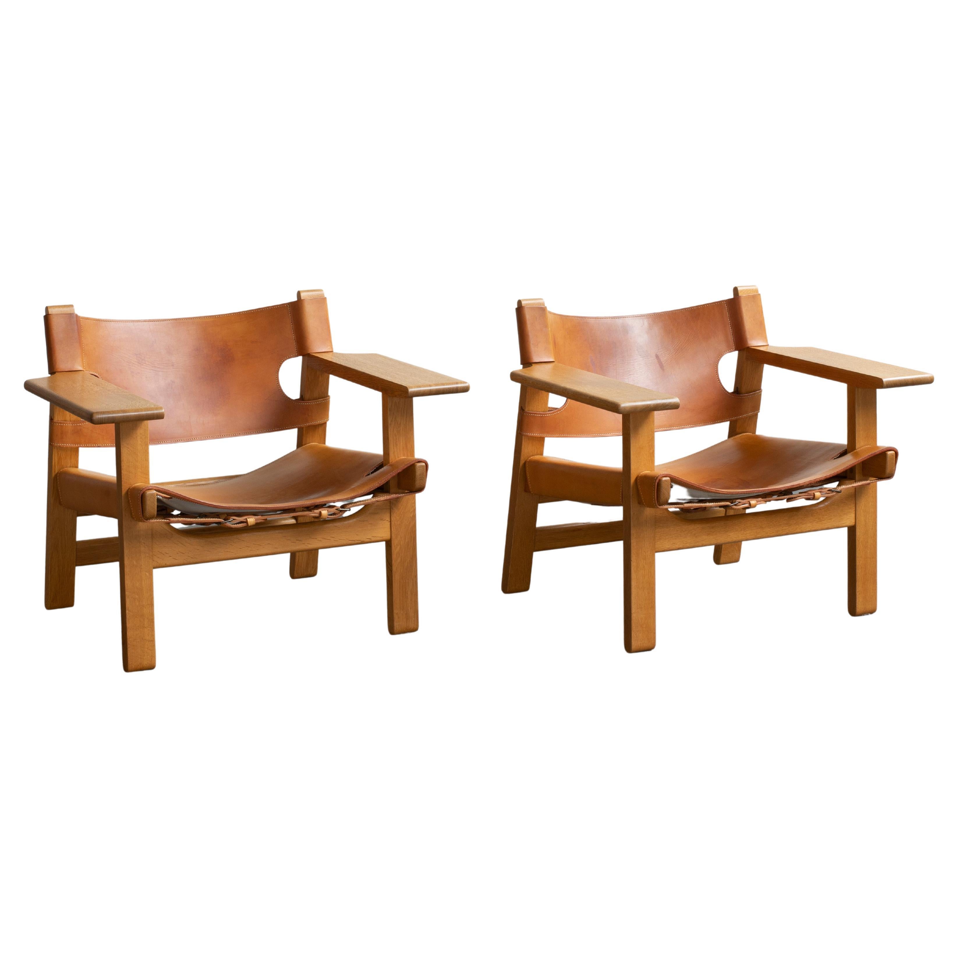 Børge Mogensen Pair of Spanish Chairs for Fredericia Furniture
