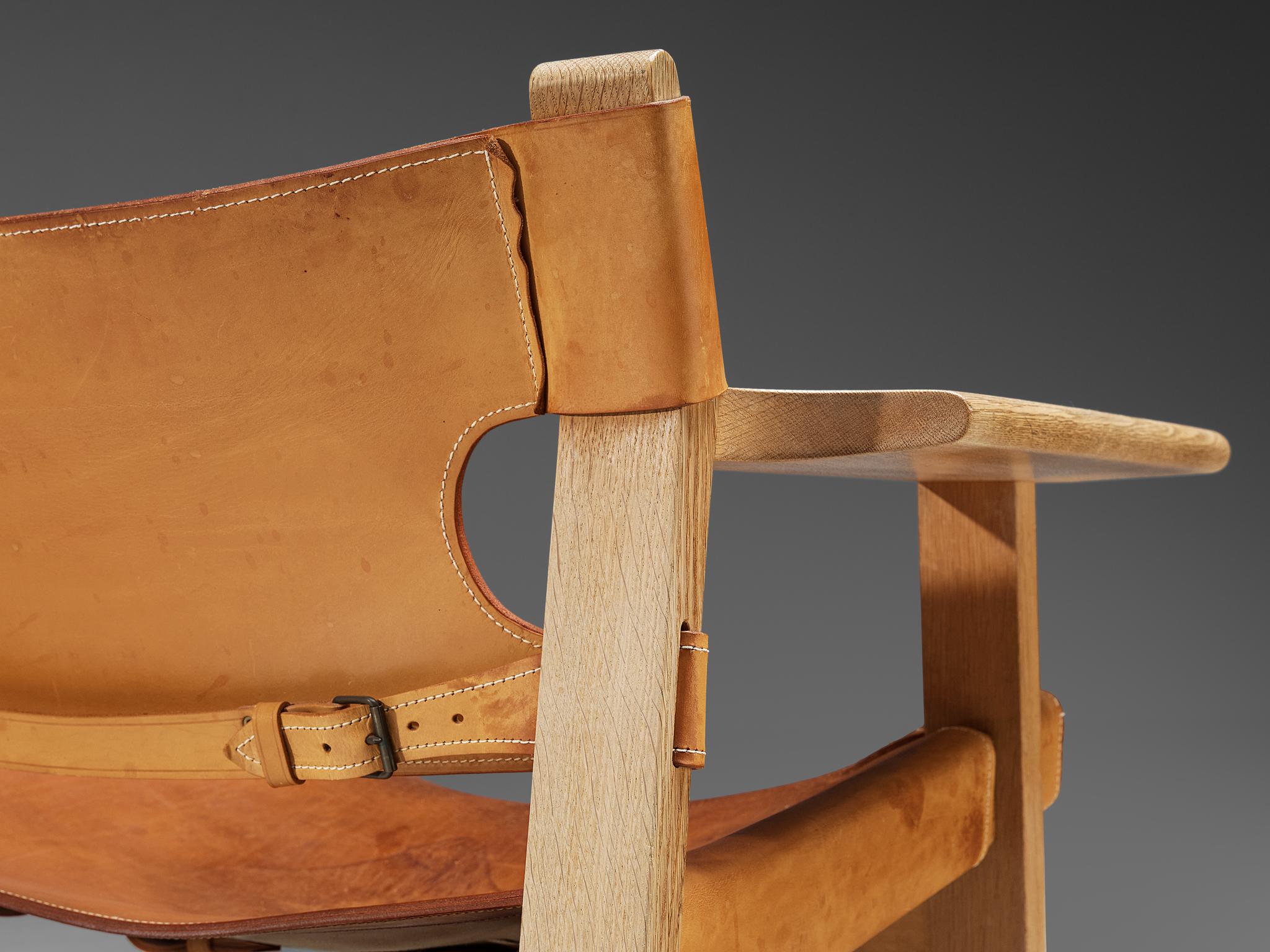 Børge Mogensen Pair of 'Spanish' Chairs in Oak and Cognac Leather 5