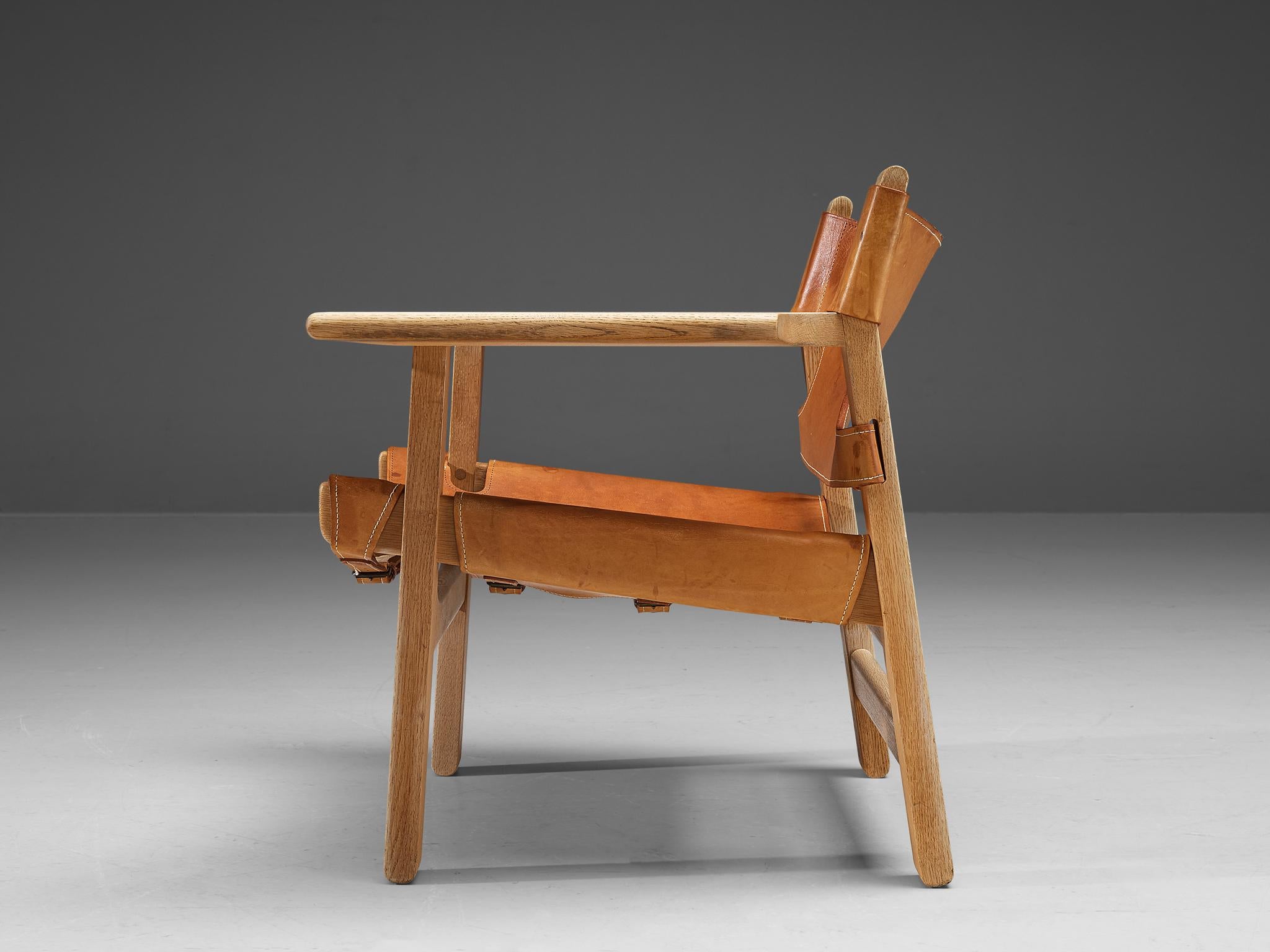 Børge Mogensen Pair of 'Spanish' Chairs in Oak and Cognac Leather 2