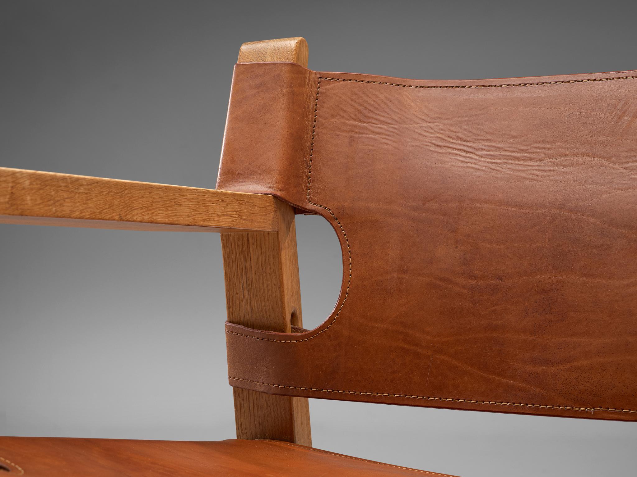 Børge Mogensen Pair of 'Spanish Chairs with Cognac Leather 2
