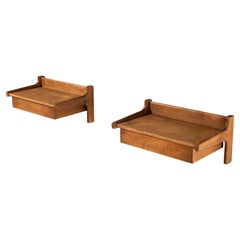 Børge Mogensen Pair of Wall-Mounted Night Stands in Oak