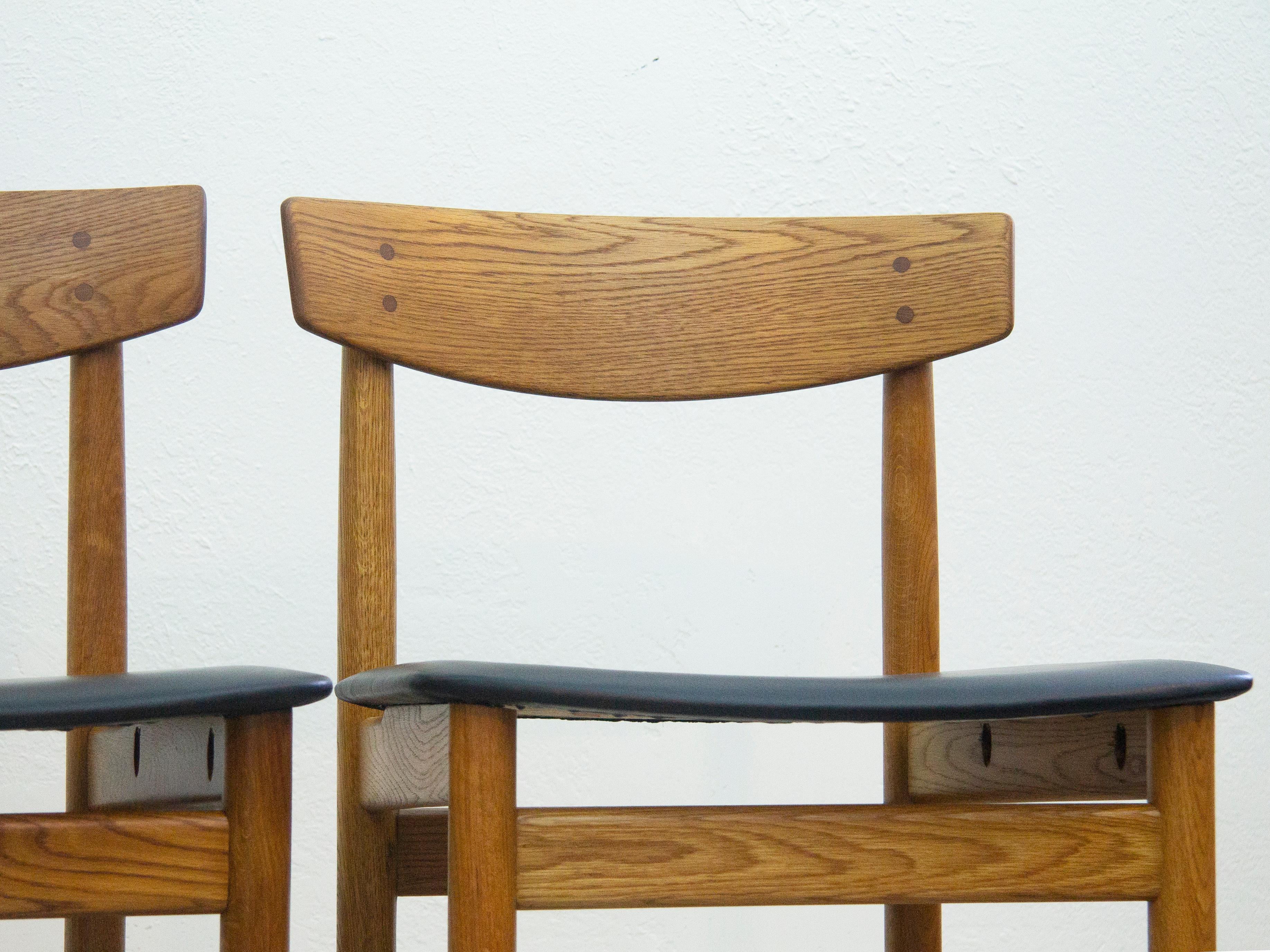 Leather Børge Mogensen Øresund Dining Chairs for Karl Andersson and Söner, Set of Four For Sale