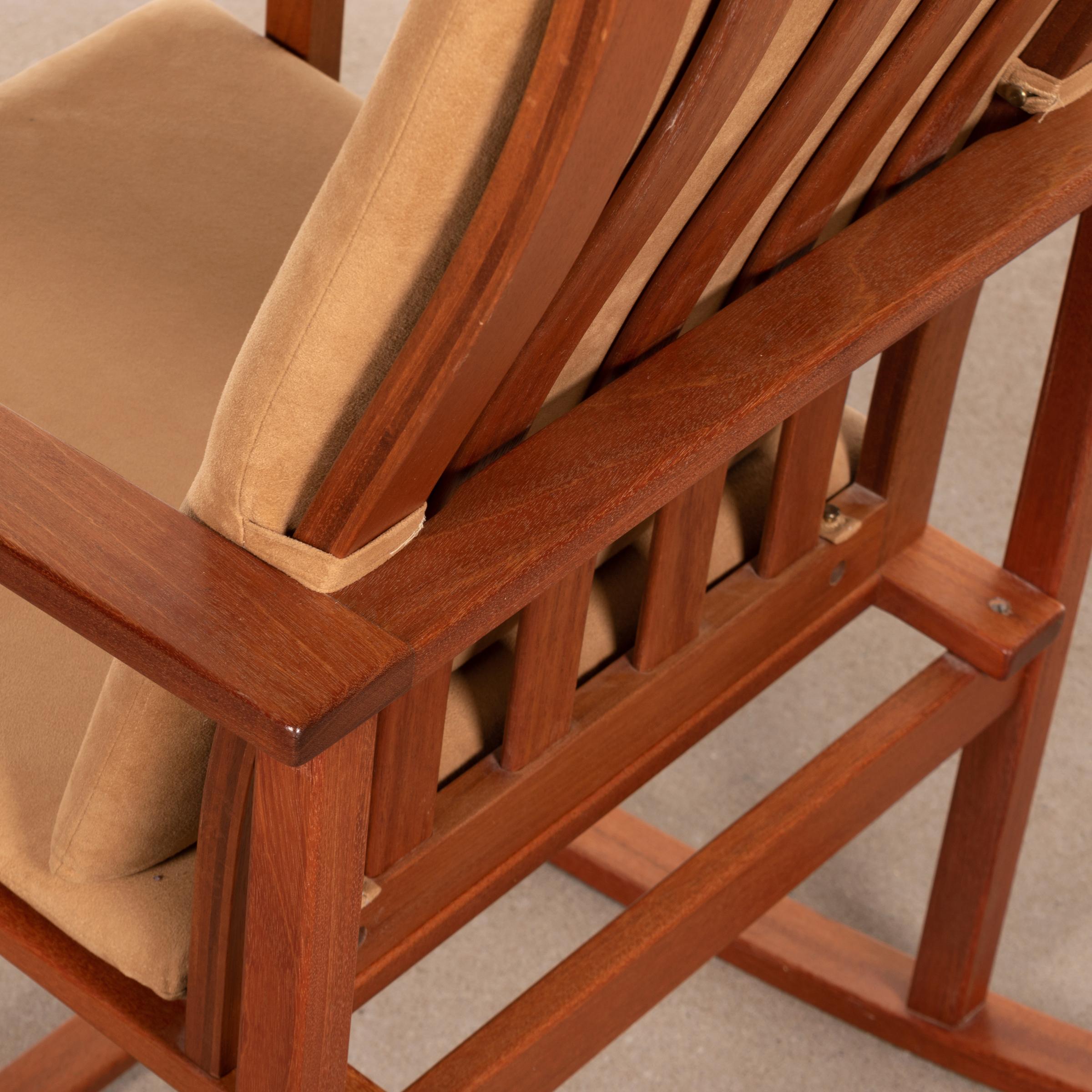 Børge Mogensen Rocking Chair Model 2268 in Teak and Alcantara for Fredericia 10