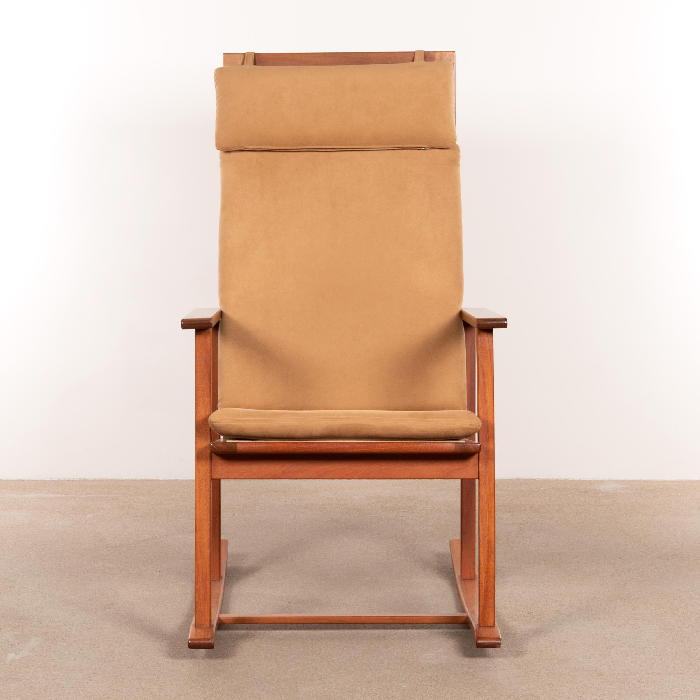 Foam Børge Mogensen Rocking Chair Model 2268 in Teak and Alcantara for Fredericia