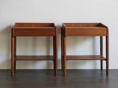 Børge Mogensen Scandinavian Midcentury Teak Bedside Tables Søborg Møbler, 1950s