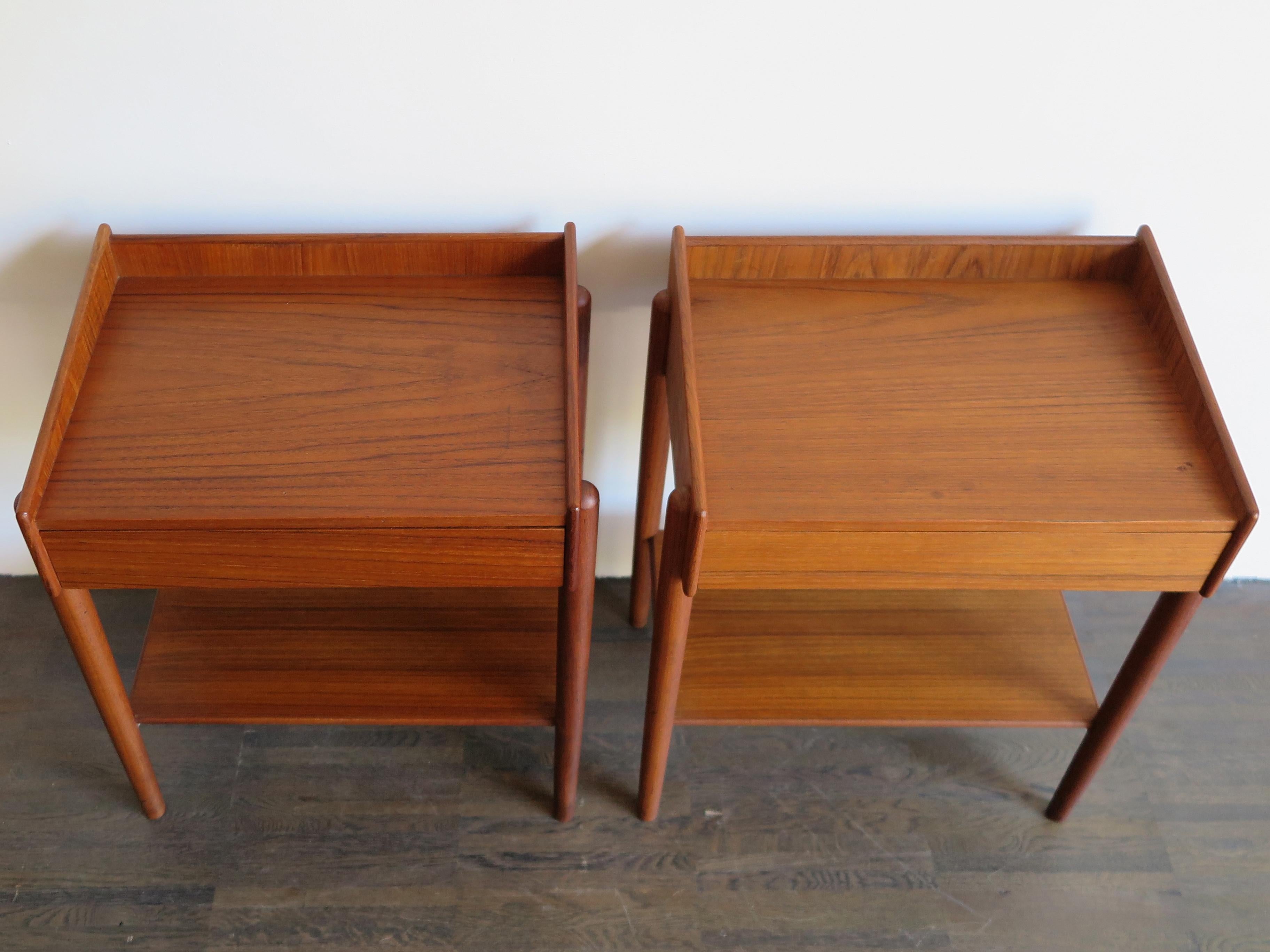 Scandinavian Modern Børge Mogensen Scandinavian Midcentury Teak Bedside Tables Søborg Møbler, 1950s 