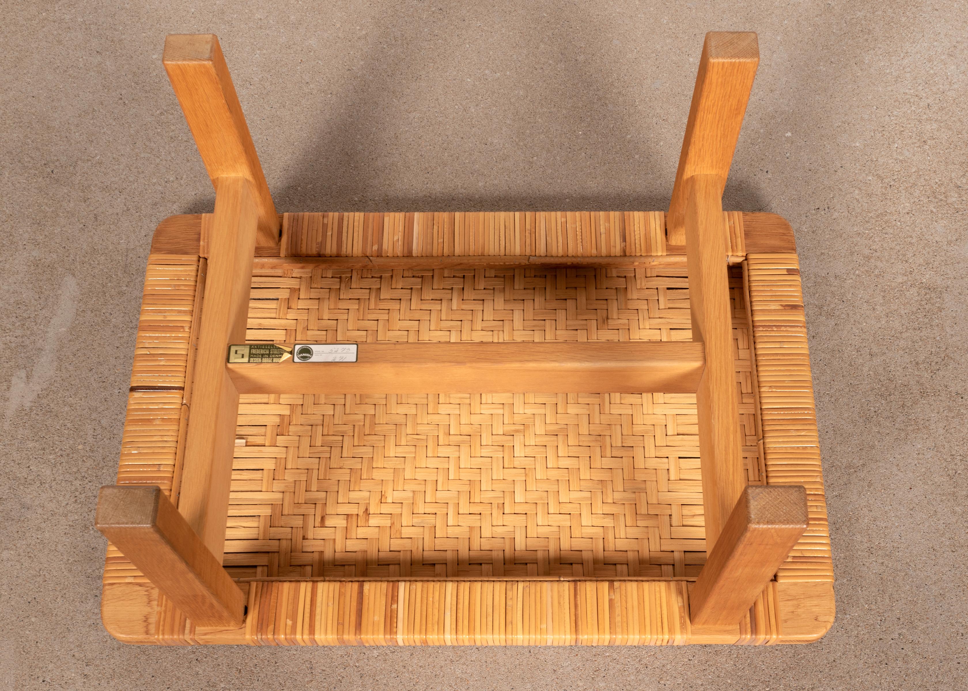 Børge Mogensen Set Benches Model 5273 in Natural Oak and Wicker for Fredericia 4