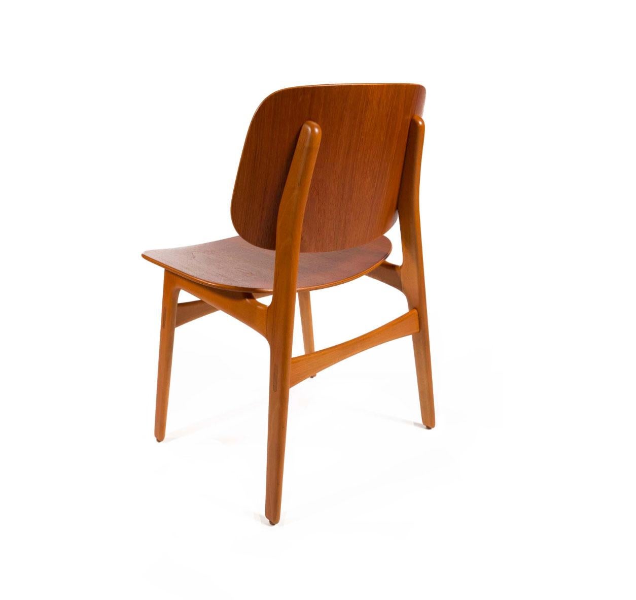 Børge Mogensen Set of 4 Dining Chairs Model 155 for Søborg Møbler Denmark 1950s 7