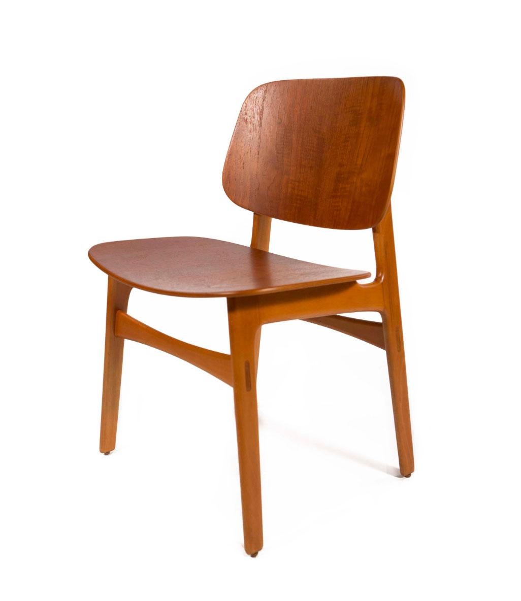 Børge Mogensen Set of 4 Dining Chairs Model 155 for Søborg Møbler Denmark 1950s 9