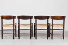 Børge Mogensen Set of 4 J 39 Chairs "Folkestolen" by F.D.B. Møbler, Denmark 1970