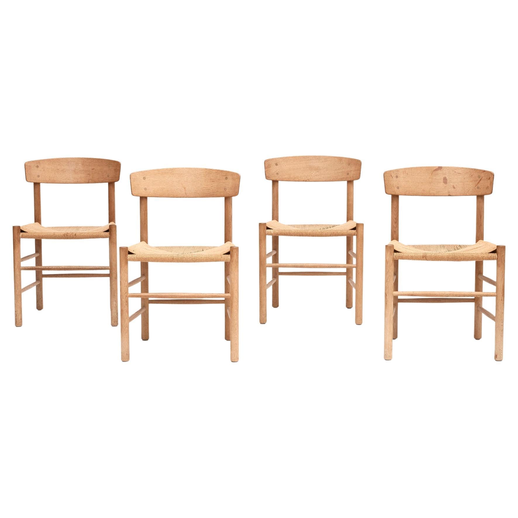Børge Mogensen, Set of 4 J39 Dining Chairs For Sale
