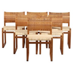 Børge Mogensen Set of 6 Dining Chairs BM 61 by Fredericia Stolefabrik Denmark
