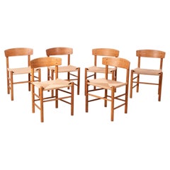 Børge Mogensen set of 6 J39 Chairs in Oak, FDB Møbler 1963